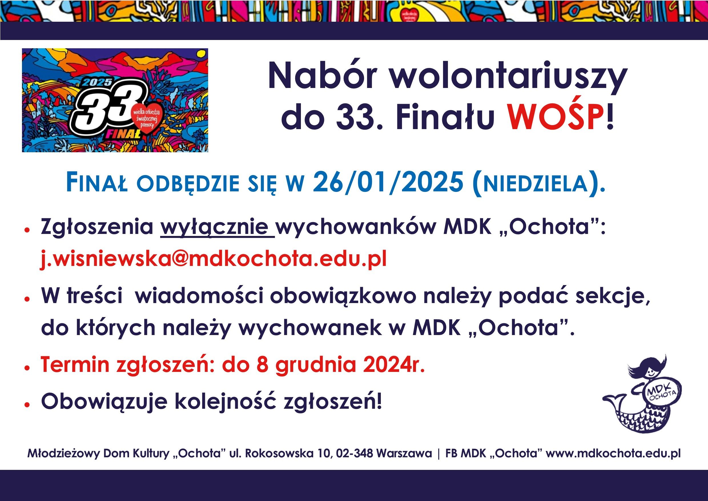 Nabór wolontariuszy do 33. Finału WOŚP