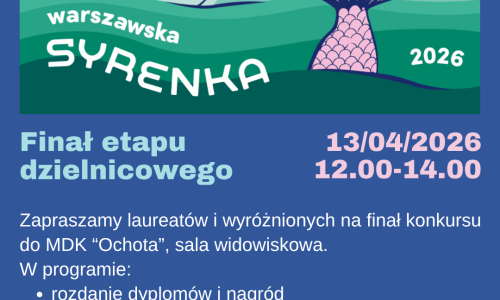 49. KONKURS RECYTATORSKI WARSZAWSKA SYRENKA - ETAP DZIELNICOWY - WYNIKI