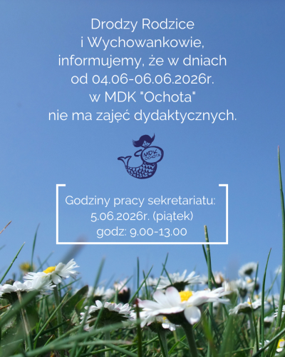 Przerwa w zajęciach dydaktycznych w dn. 4-6.06 br.